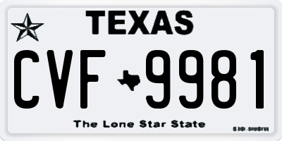 TX license plate CVF9981