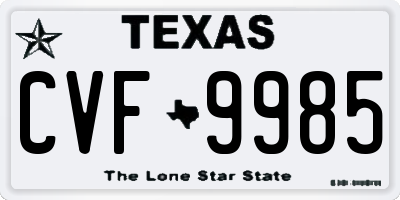 TX license plate CVF9985