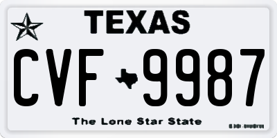 TX license plate CVF9987