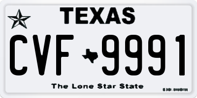 TX license plate CVF9991