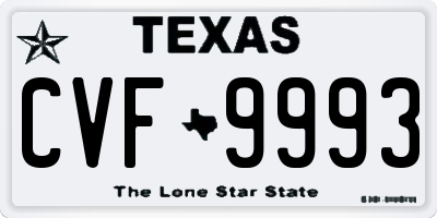 TX license plate CVF9993