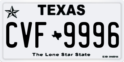 TX license plate CVF9996