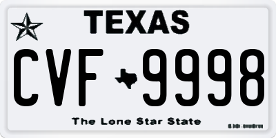 TX license plate CVF9998