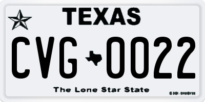TX license plate CVG0022