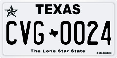 TX license plate CVG0024