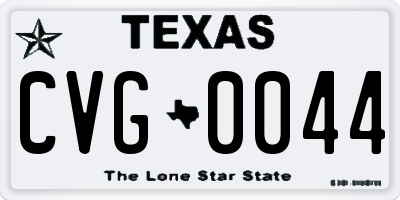 TX license plate CVG0044