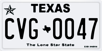 TX license plate CVG0047