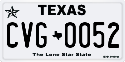 TX license plate CVG0052