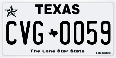 TX license plate CVG0059