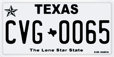 TX license plate CVG0065