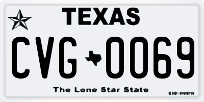 TX license plate CVG0069
