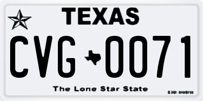 TX license plate CVG0071