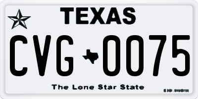 TX license plate CVG0075