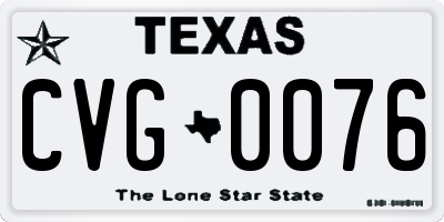 TX license plate CVG0076