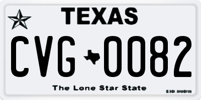 TX license plate CVG0082