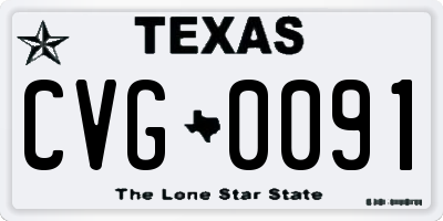 TX license plate CVG0091