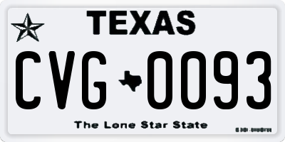TX license plate CVG0093