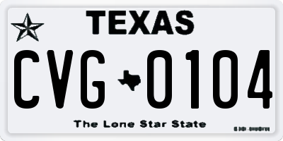 TX license plate CVG0104