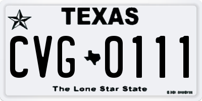 TX license plate CVG0111