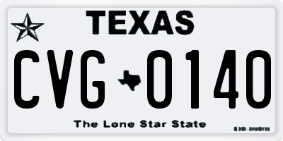 TX license plate CVG0140