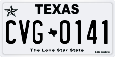 TX license plate CVG0141