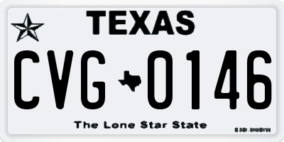 TX license plate CVG0146