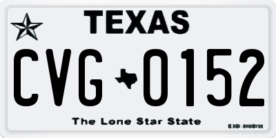 TX license plate CVG0152