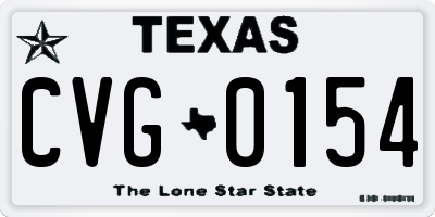 TX license plate CVG0154