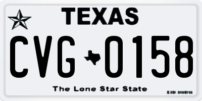 TX license plate CVG0158