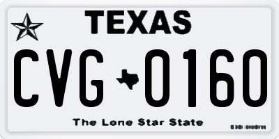 TX license plate CVG0160