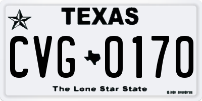 TX license plate CVG0170