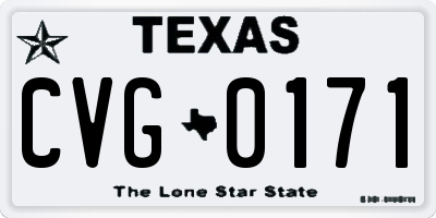 TX license plate CVG0171