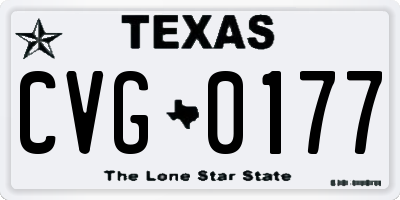 TX license plate CVG0177
