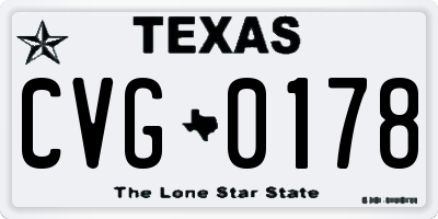 TX license plate CVG0178
