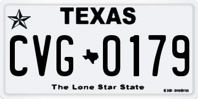 TX license plate CVG0179
