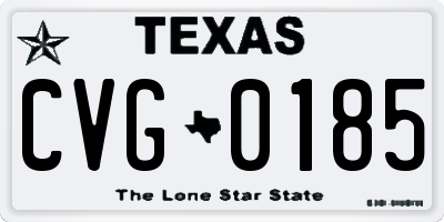 TX license plate CVG0185