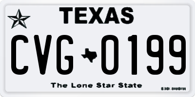 TX license plate CVG0199