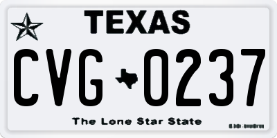 TX license plate CVG0237