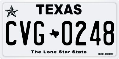 TX license plate CVG0248