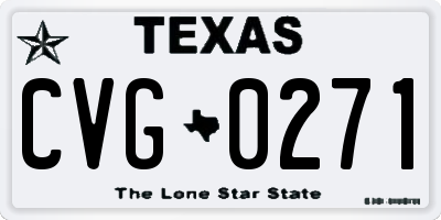 TX license plate CVG0271