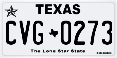 TX license plate CVG0273