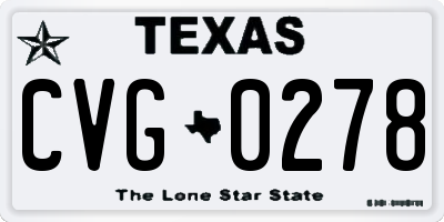 TX license plate CVG0278