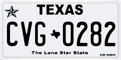 TX license plate CVG0282