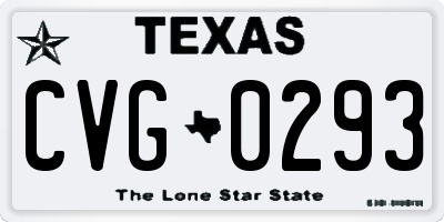 TX license plate CVG0293