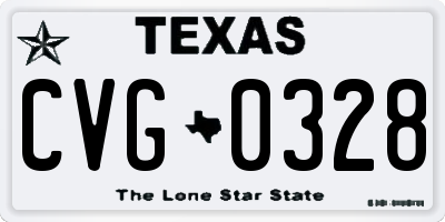 TX license plate CVG0328