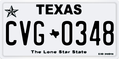 TX license plate CVG0348