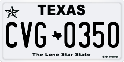 TX license plate CVG0350