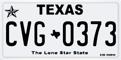 TX license plate CVG0373