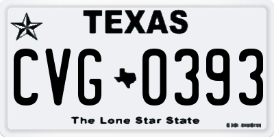 TX license plate CVG0393