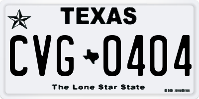 TX license plate CVG0404
